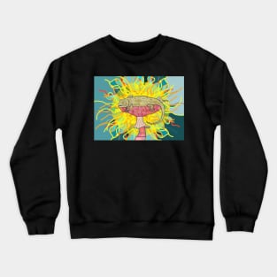 Bearded Dragon On Mushroom Crewneck Sweatshirt